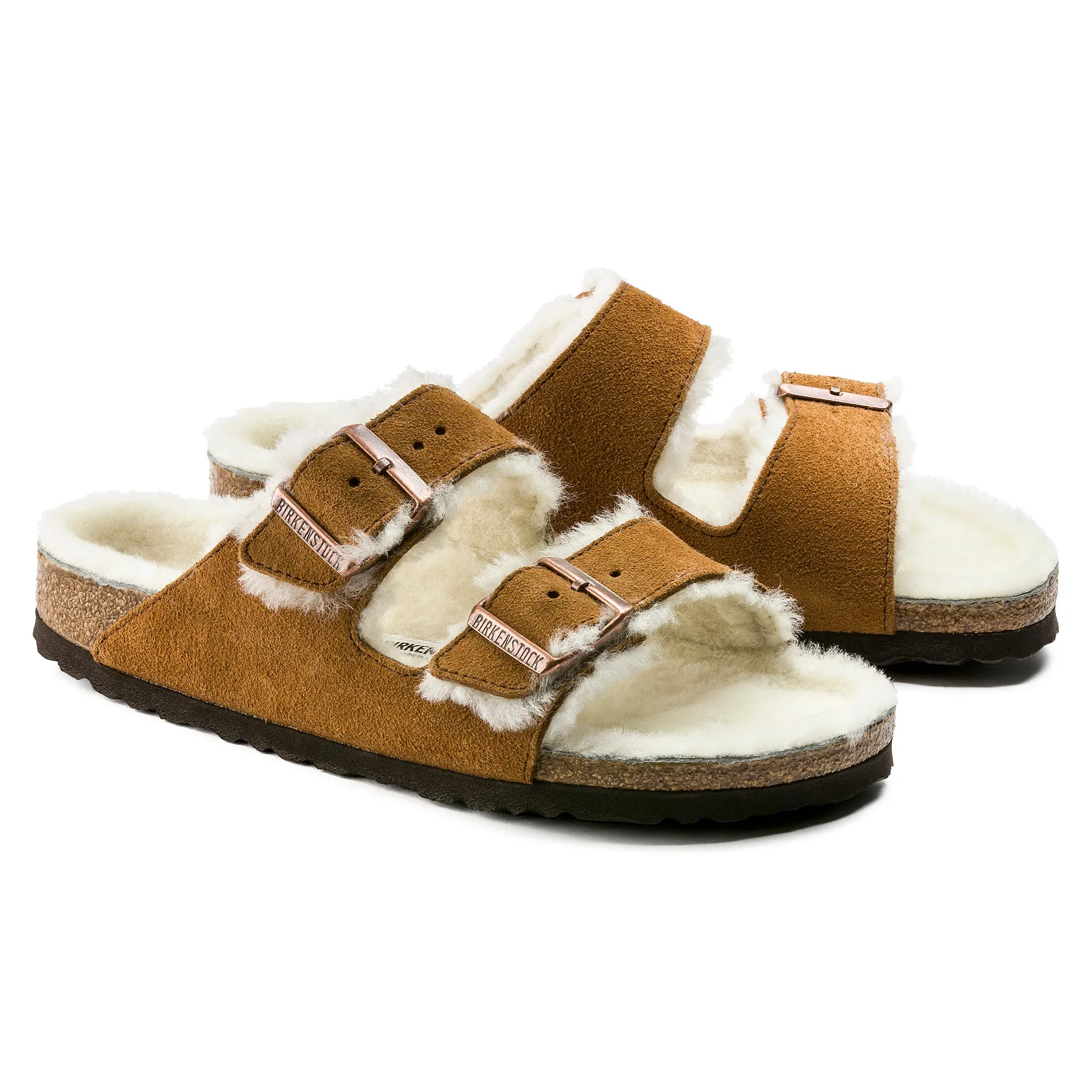 Chaussures Birkenstock Arizona en daim mink et peau de mouton
