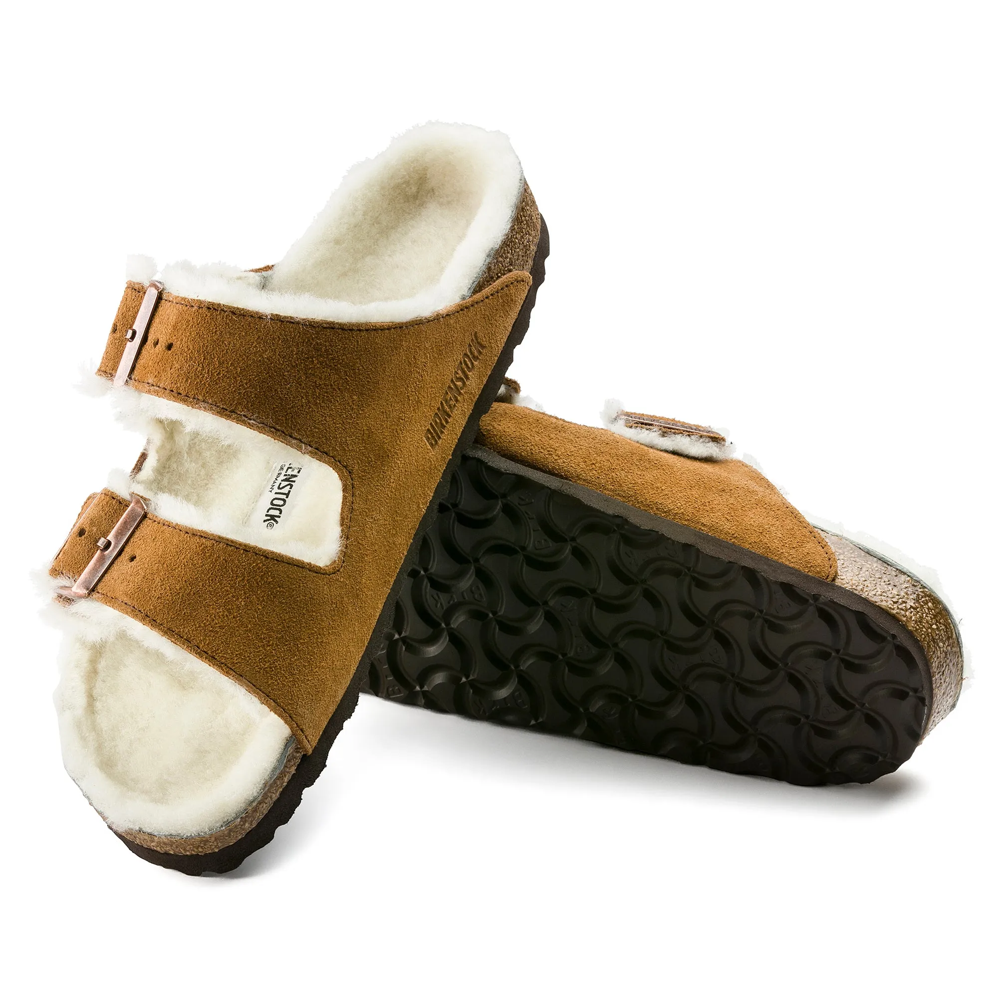 Chaussures Birkenstock Arizona en daim mink et peau de mouton
