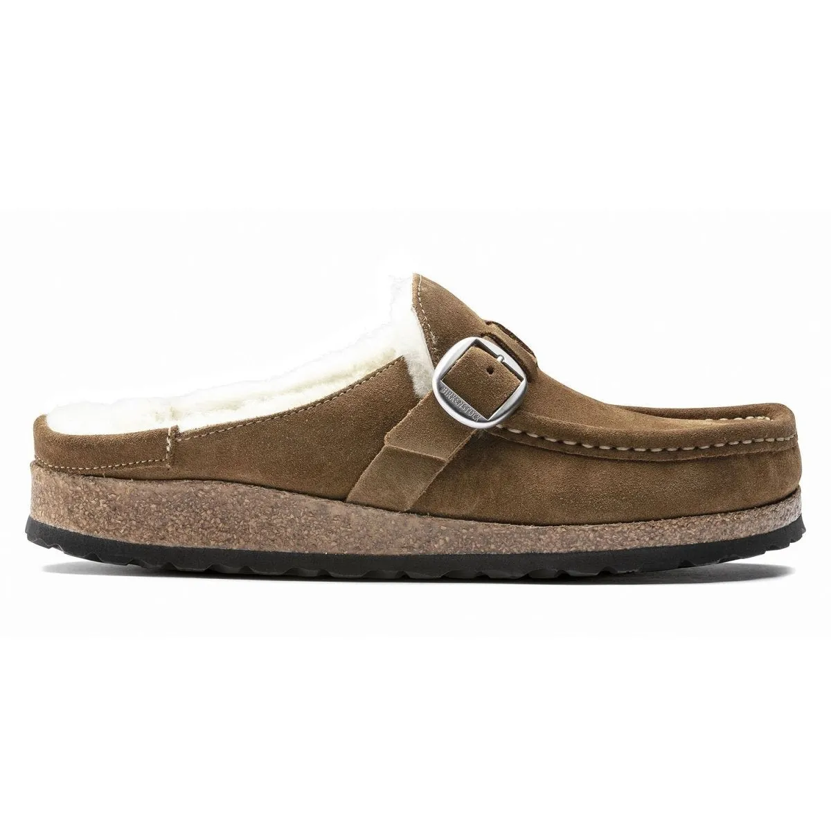 Birkenstock Femmes Buckley en Daim avec Doublure en Mouton Tea