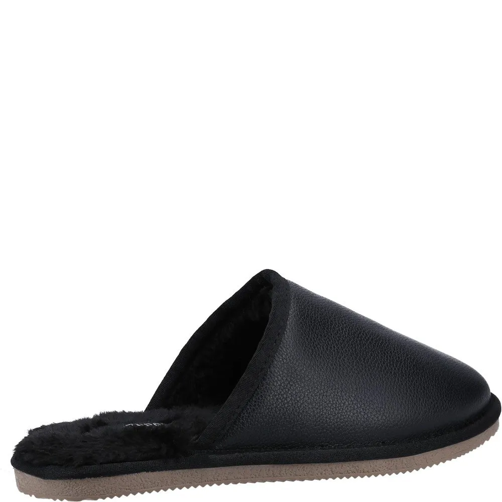 Pantoufles en cuir noir Coady