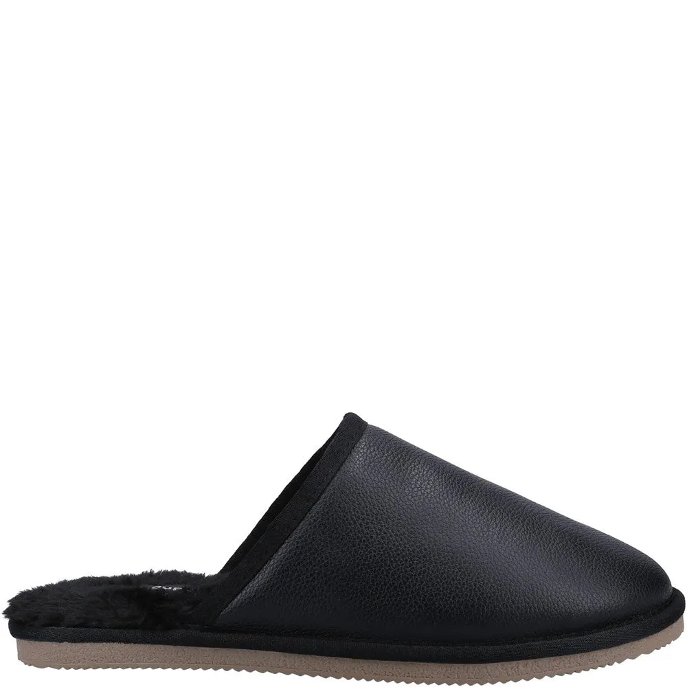 Pantoufles en cuir noir Coady