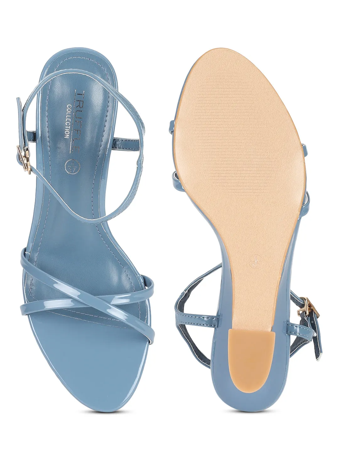 Wedges élégantes en PU bleu (TC-RS3605-BLU)