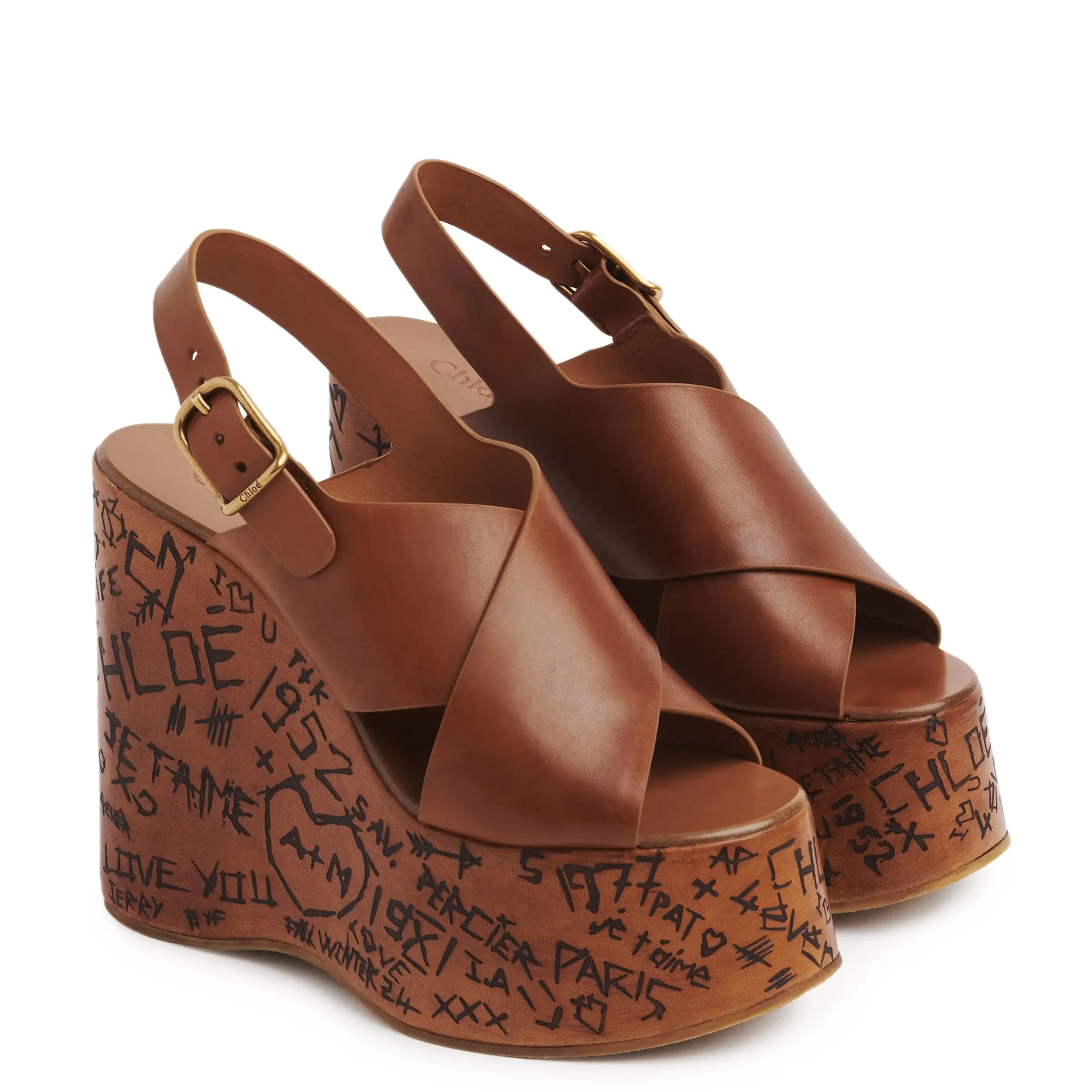 Chloé Escarpins Maxime Wedge, Marron Gingembre