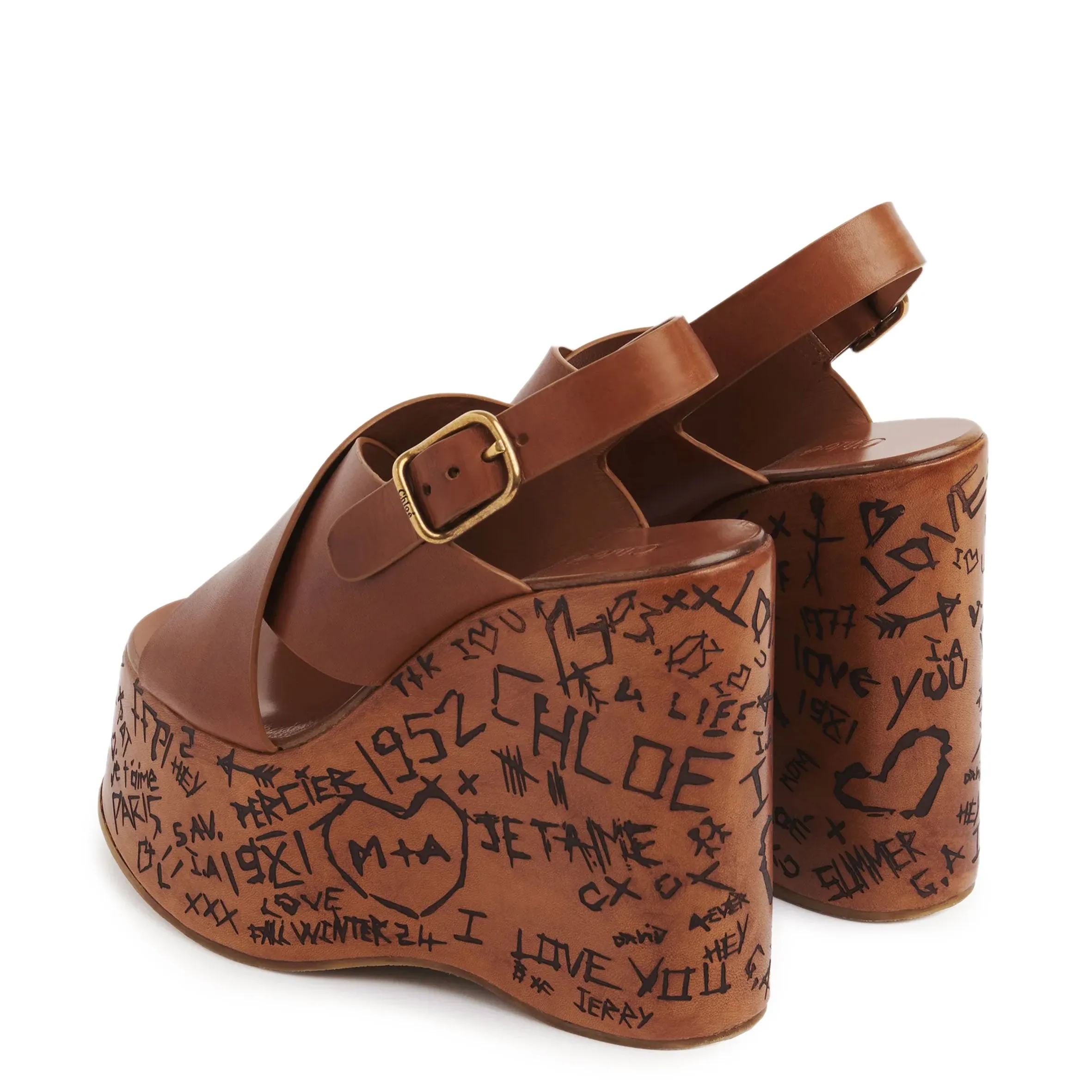 Chloé Escarpins Maxime Wedge, Marron Gingembre