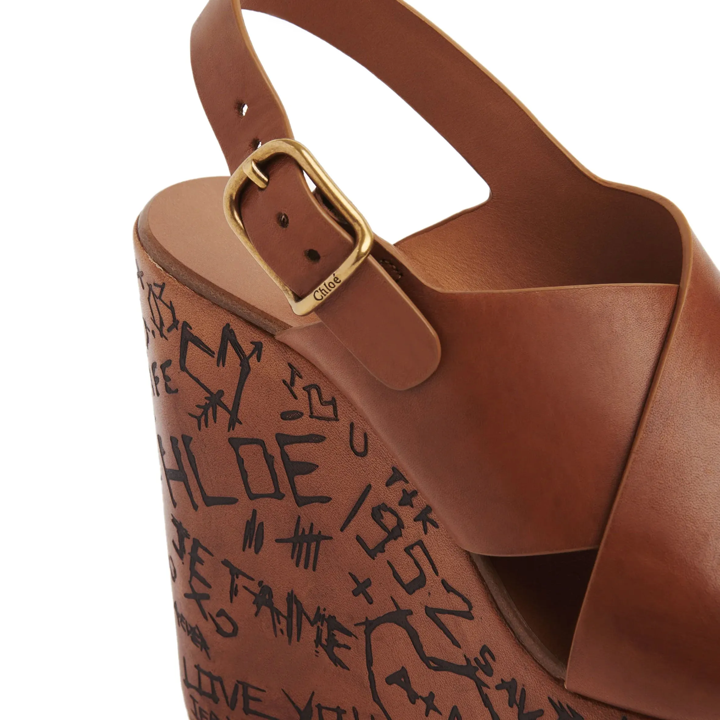 Chloé Escarpins Maxime Wedge, Marron Gingembre