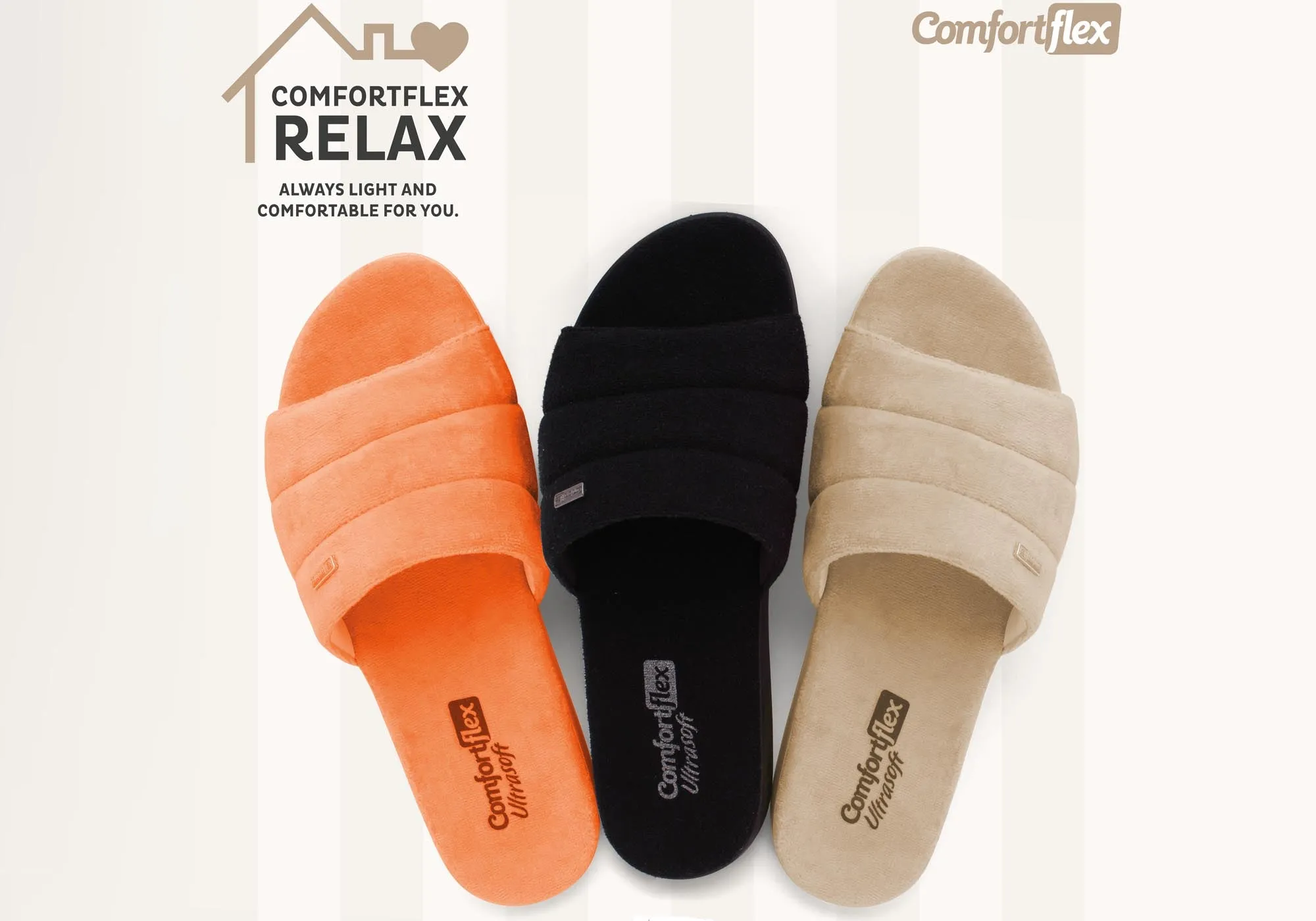 Chaussons Femme à Bout Ouvert Comfortflex Relax Harmony Fabriqués au Brésil Chaussures Comfortflex