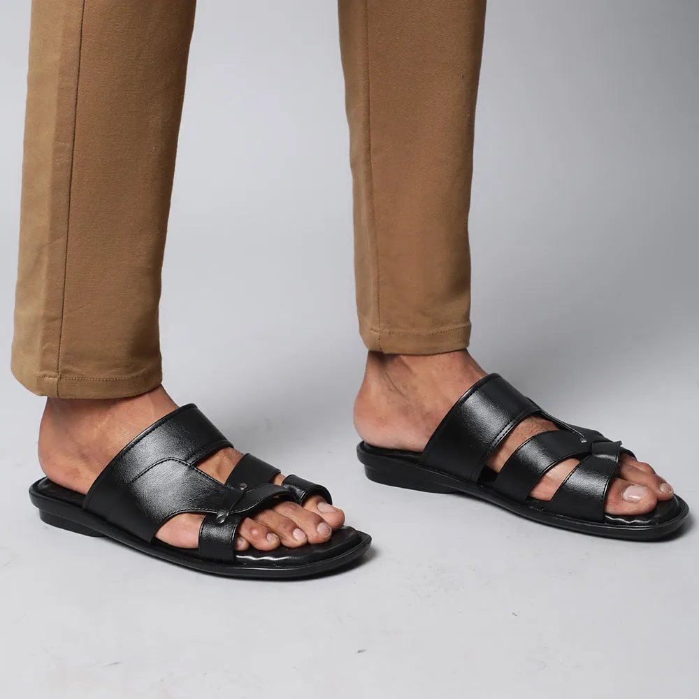 Chaussons décontractés noirs pour hommes TRL-113 par Liberty