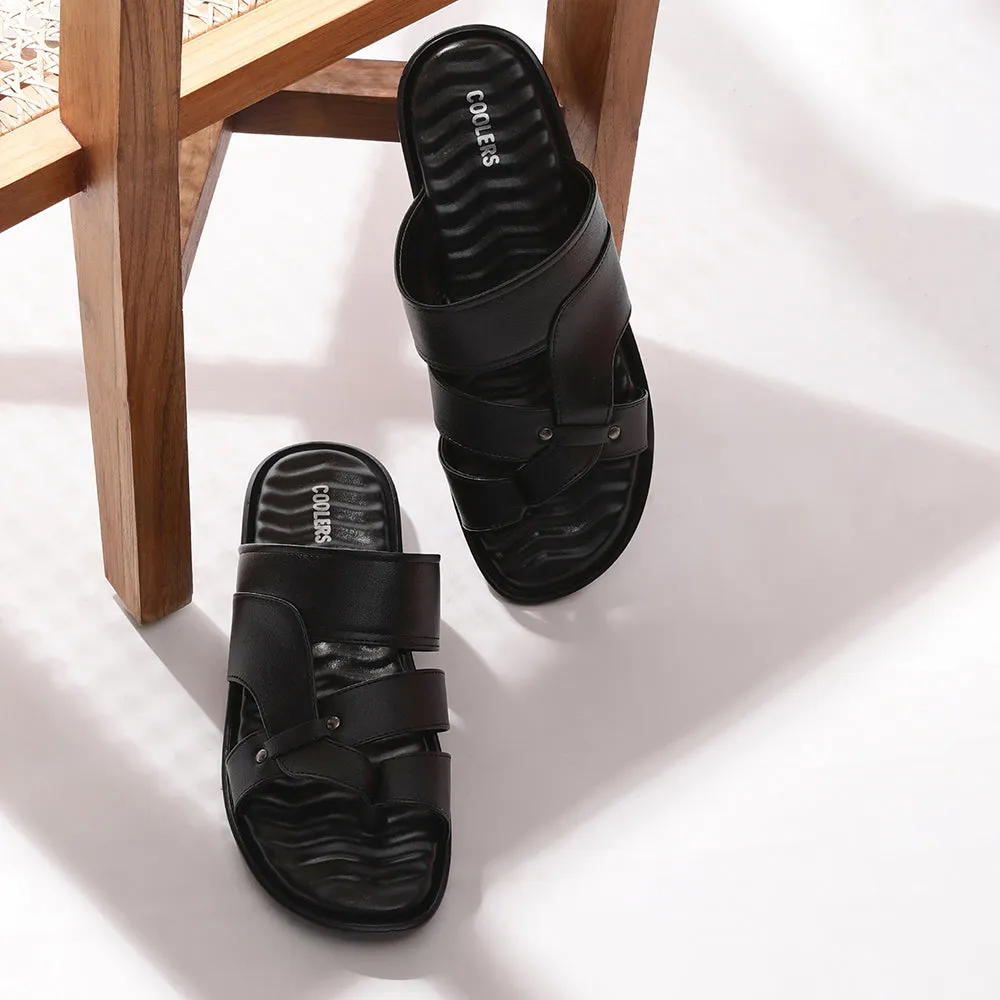 Chaussons décontractés noirs pour hommes TRL-113 par Liberty
