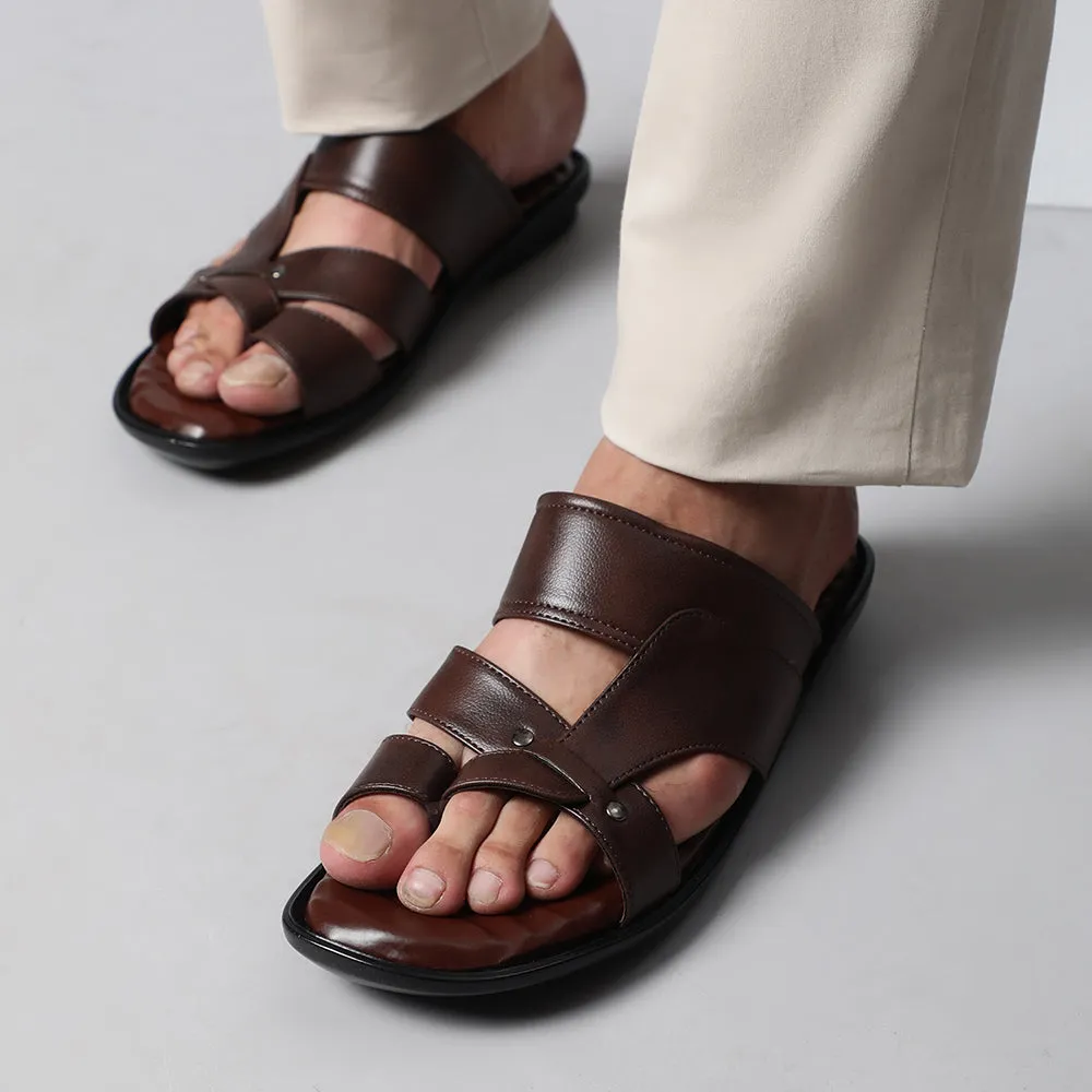 Chaussons décontractés marron pour hommes TRL-113 par Liberty