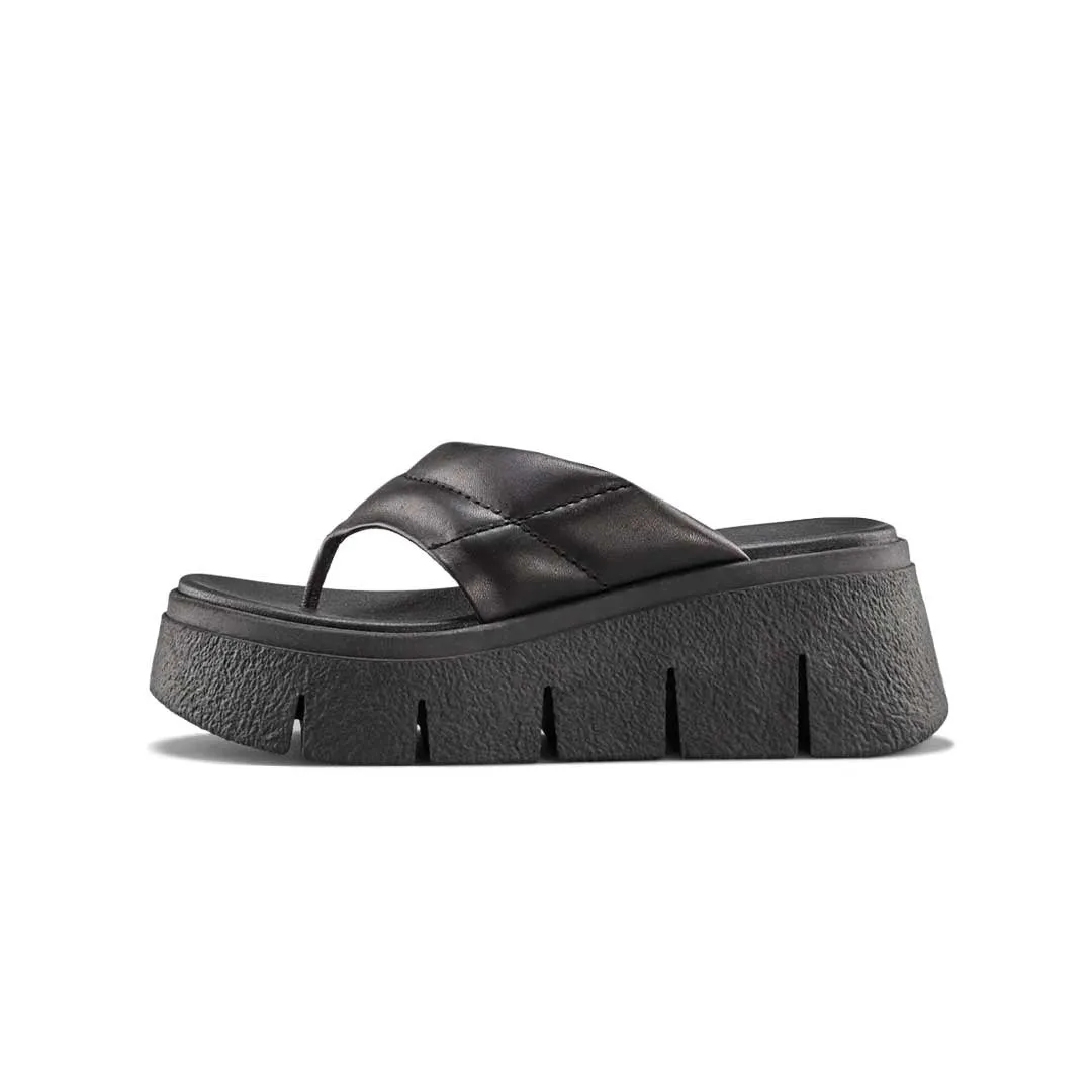 Cougar - Sandales compensées à lanières en cuir Luxmotion pour femmes (ABBA-BLK)
