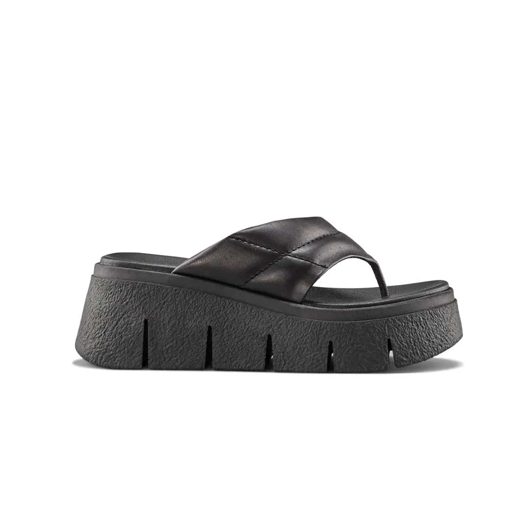 Cougar - Sandales compensées à lanières en cuir Luxmotion pour femmes (ABBA-BLK)