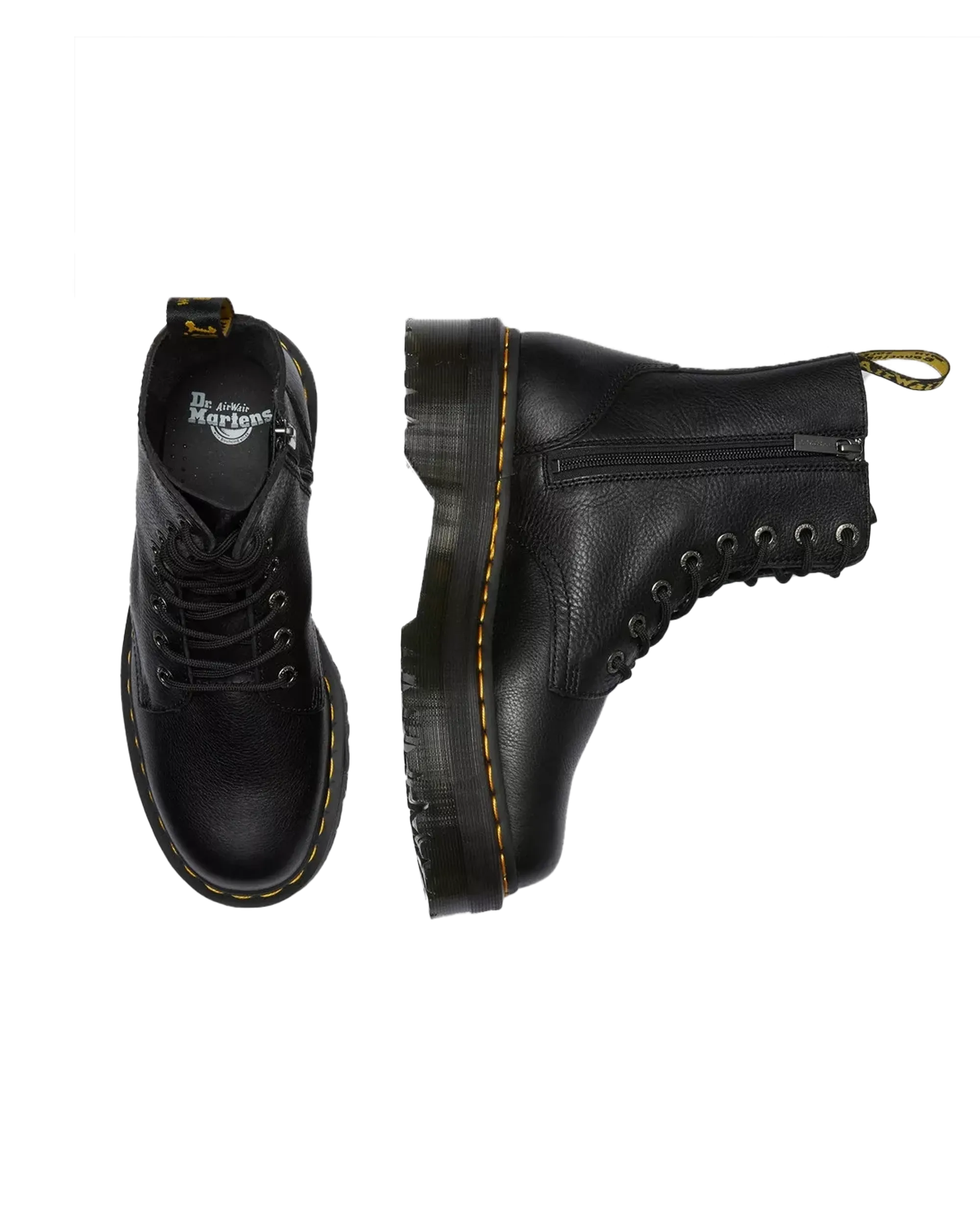 Dr Martens Chaussures Jadon III Bottes à Plateforme en Cuir Pisa Noir