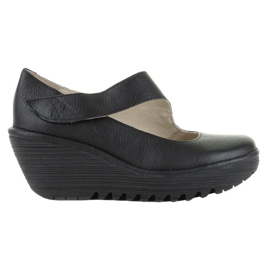 Fly London Yasi682Fly Escarpins Femme à Talon Compensé en Cuir
