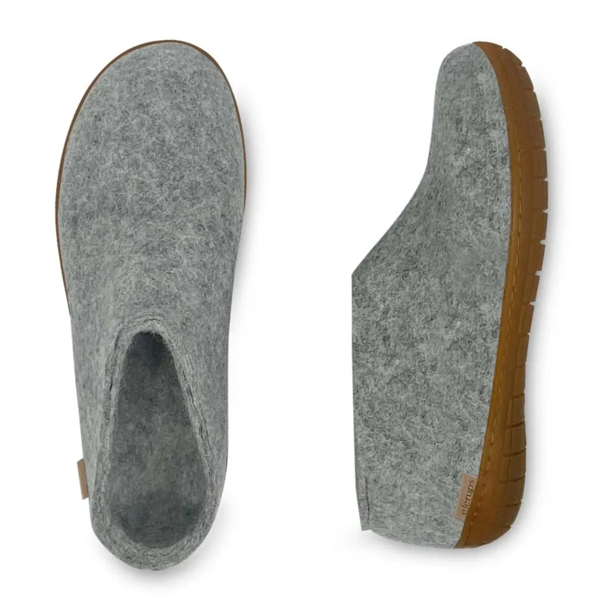Glerups Modèle Femme AR Chaussure avec Semelle en Caoutchouc Naturel Miel Gris Clair
