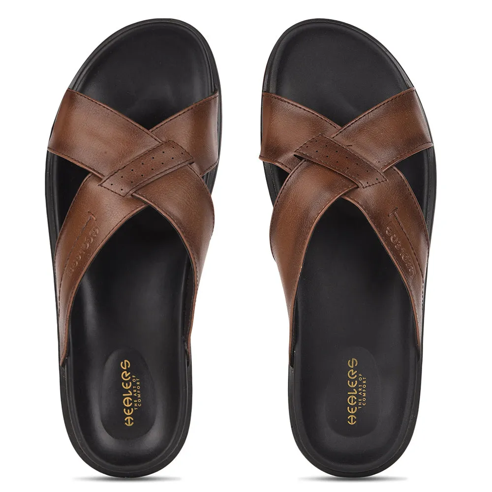 Mules Décontractées Beige Pour Hommes LEEKS-2 Par Liberty