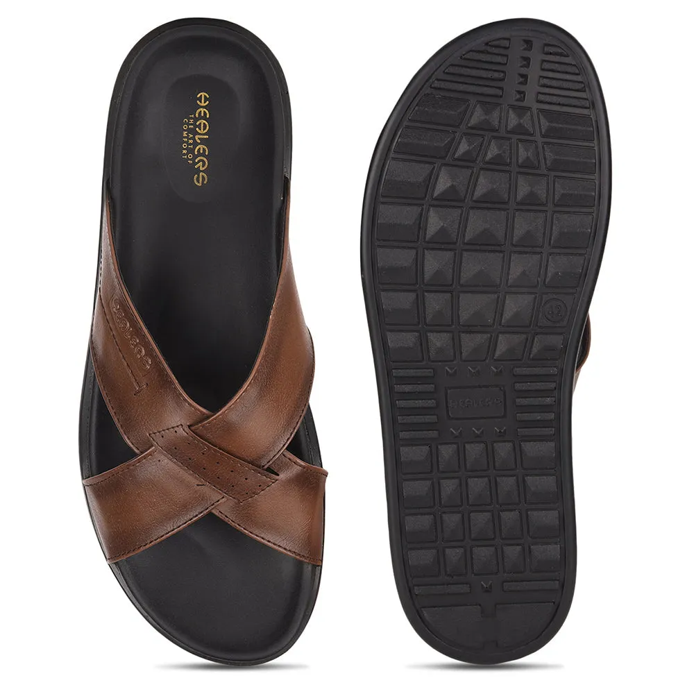 Mules Décontractées Beige Pour Hommes LEEKS-2 Par Liberty