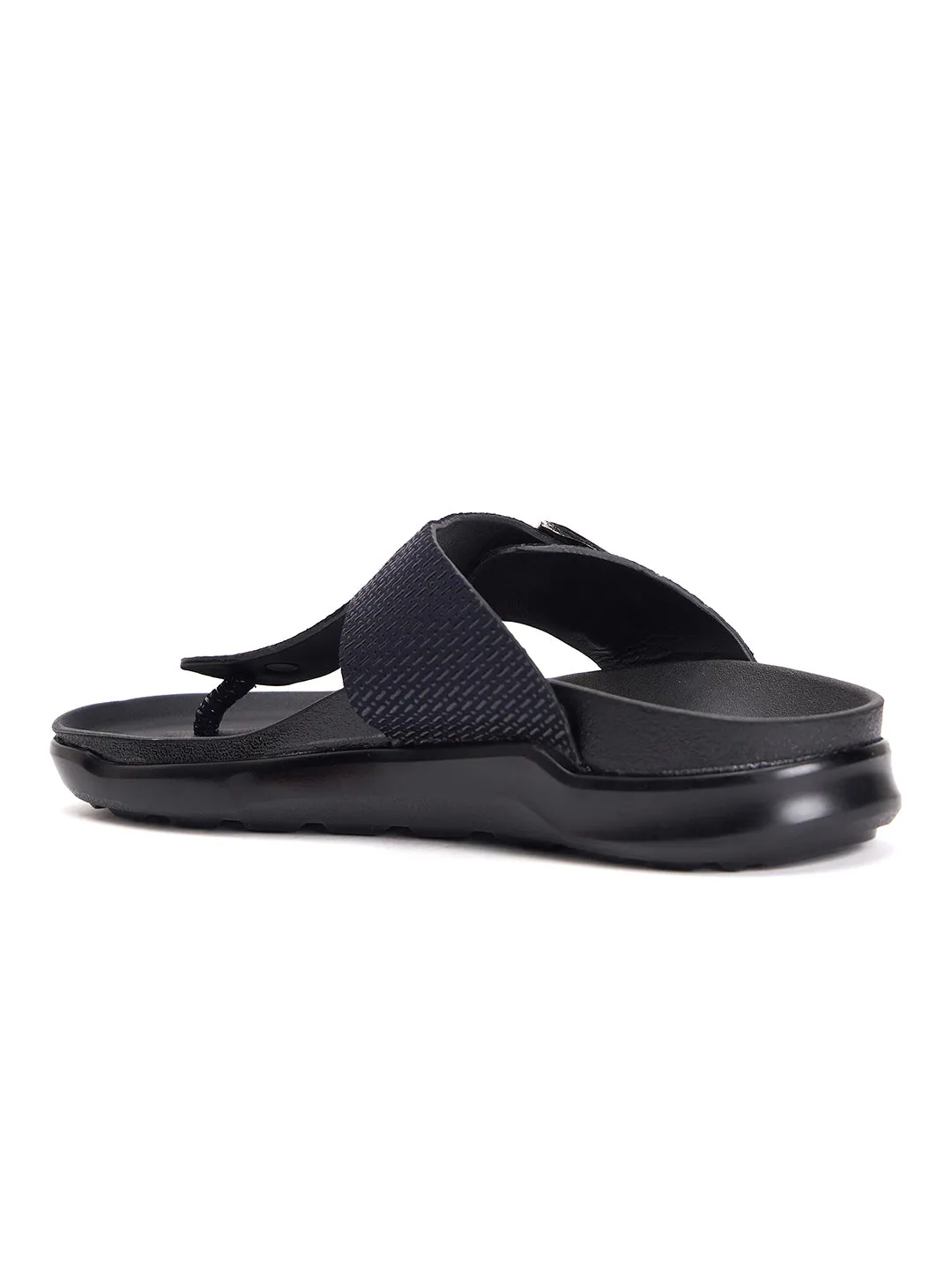 Mules ouvertes en cuir noir pour hommes Hitz