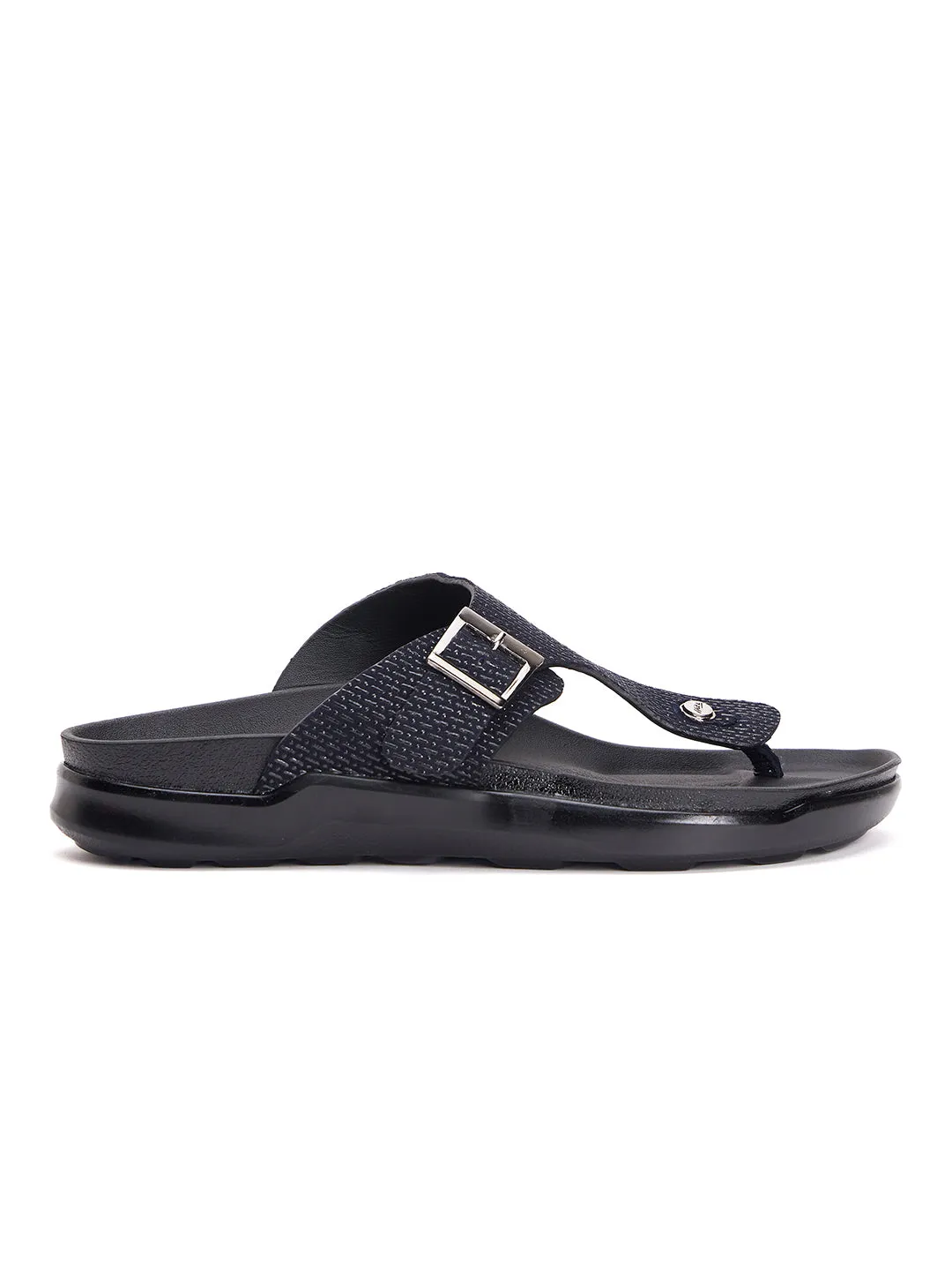 Mules ouvertes en cuir noir pour hommes Hitz