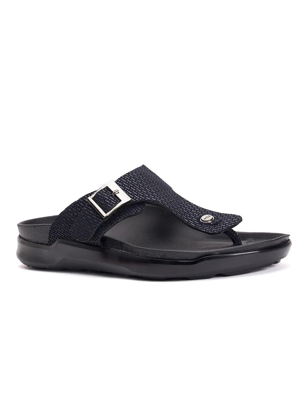 Mules ouvertes en cuir noir pour hommes Hitz