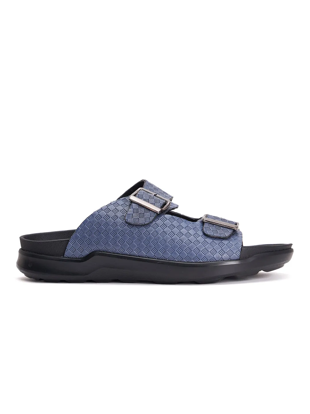 Mules en cuir bleu pour hommes Hitz