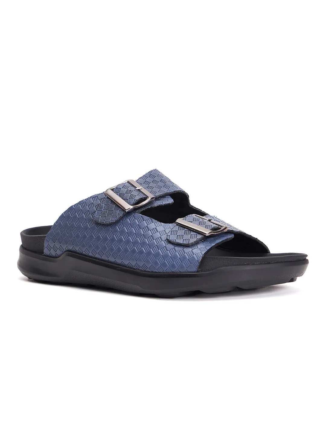 Mules en cuir bleu pour hommes Hitz