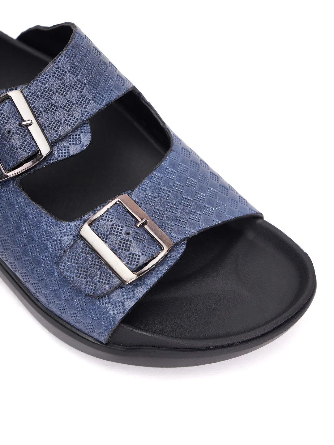 Mules en cuir bleu pour hommes Hitz