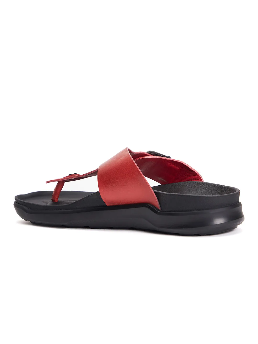 Mules ouvertes en cuir rouge pour hommes Hitz