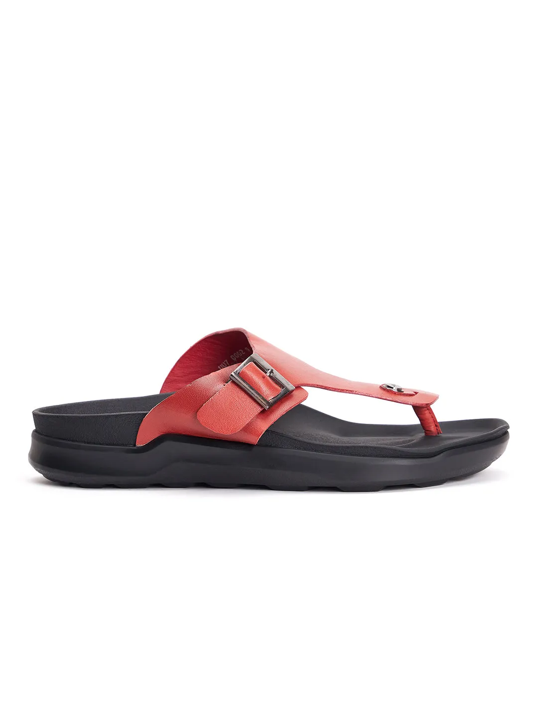 Mules ouvertes en cuir rouge pour hommes Hitz