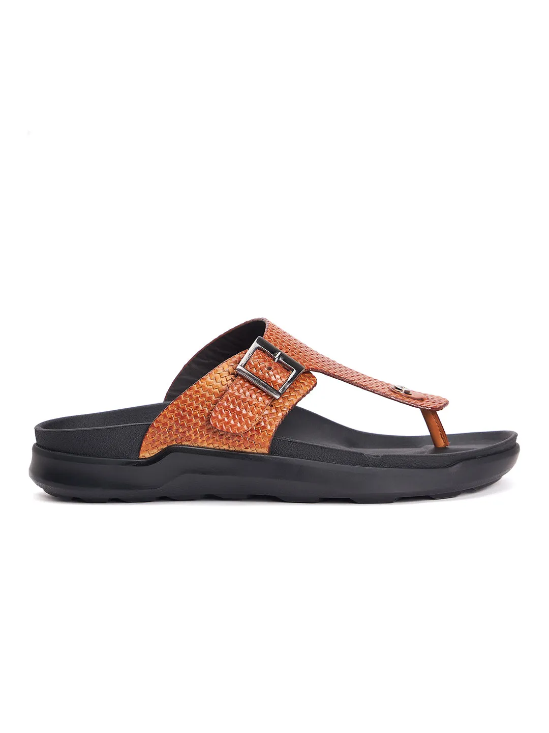 Mules en cuir brun pour hommes Hitz à bout ouvert