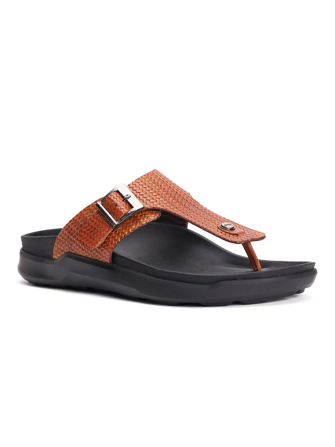Mules en cuir brun pour hommes Hitz à bout ouvert