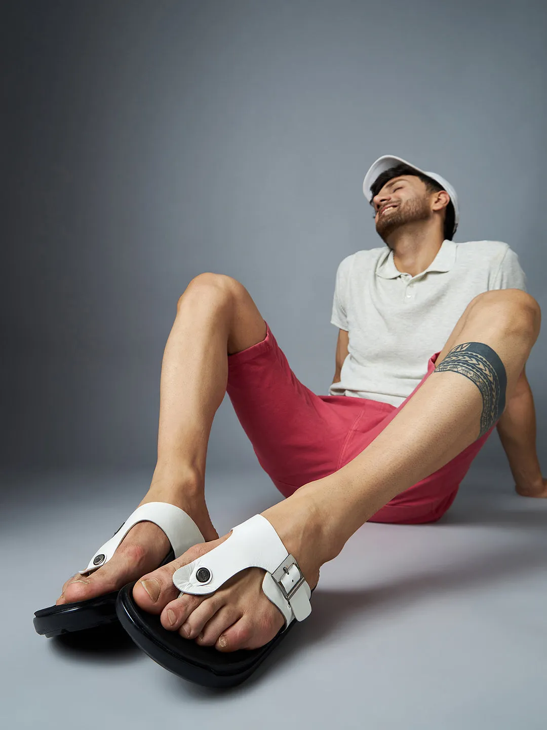 Mules en cuir blanc pour hommes Hitz
