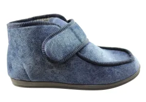 Homyped Mens Archie Comfort Adjustable Strap Extra Extra Wide Slippers Homyped Shoes