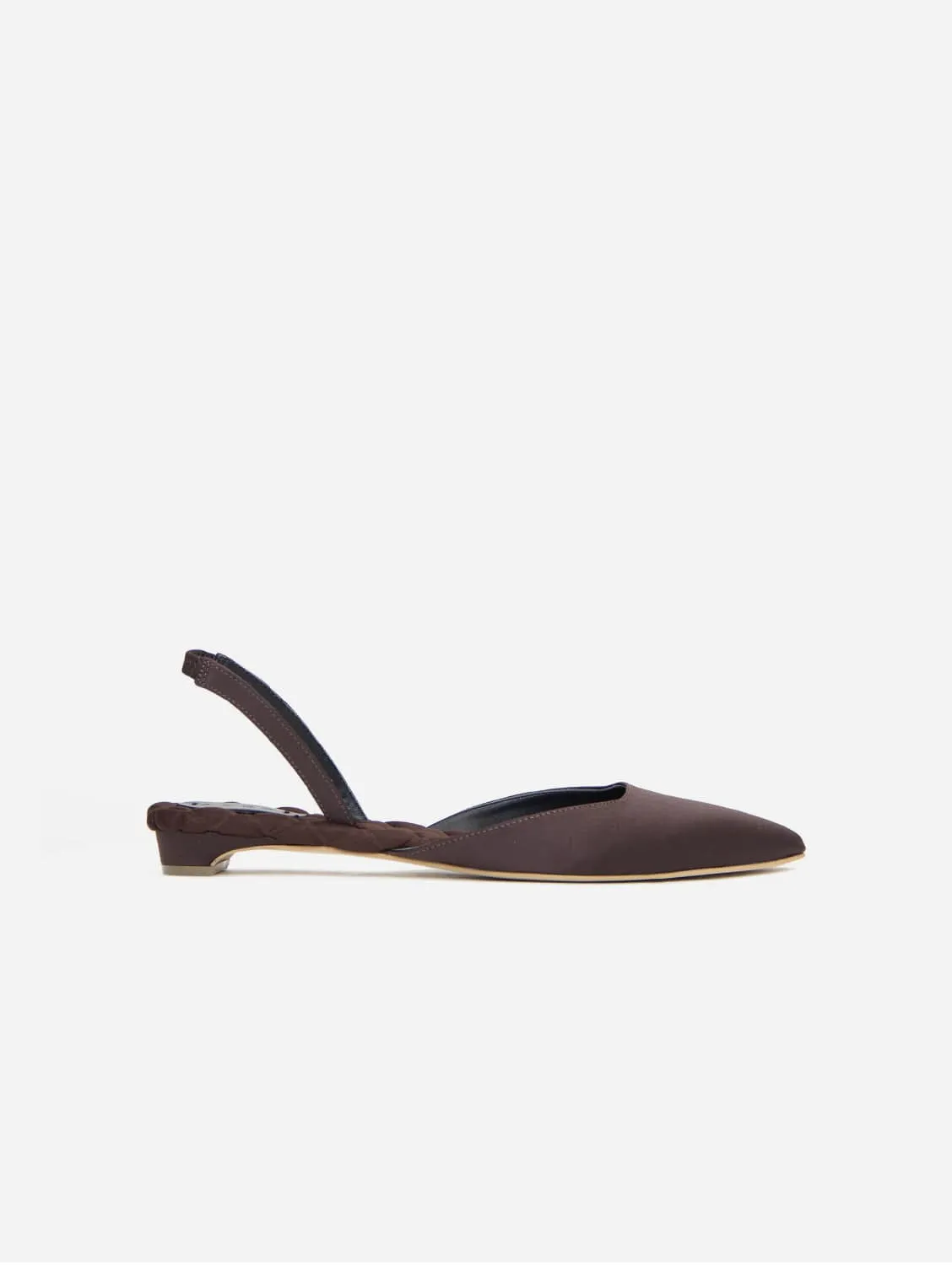 Escarpins Vegan Jackie Cotton à Brides | Satin Marron