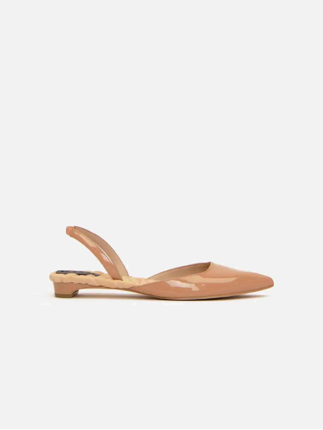 Escarpins Jackie à brides en similicuir vegan | Nude vernis