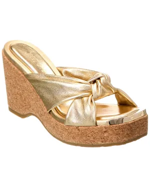 Jimmy Choo Avenue 110 Leather Wedge Sandal Shoes_Jimmy-Choo