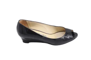 Jimmy Choo 'Baxen' Peep-toe Wedges in Black Patent Leather Shoes_Jimmy-Choo