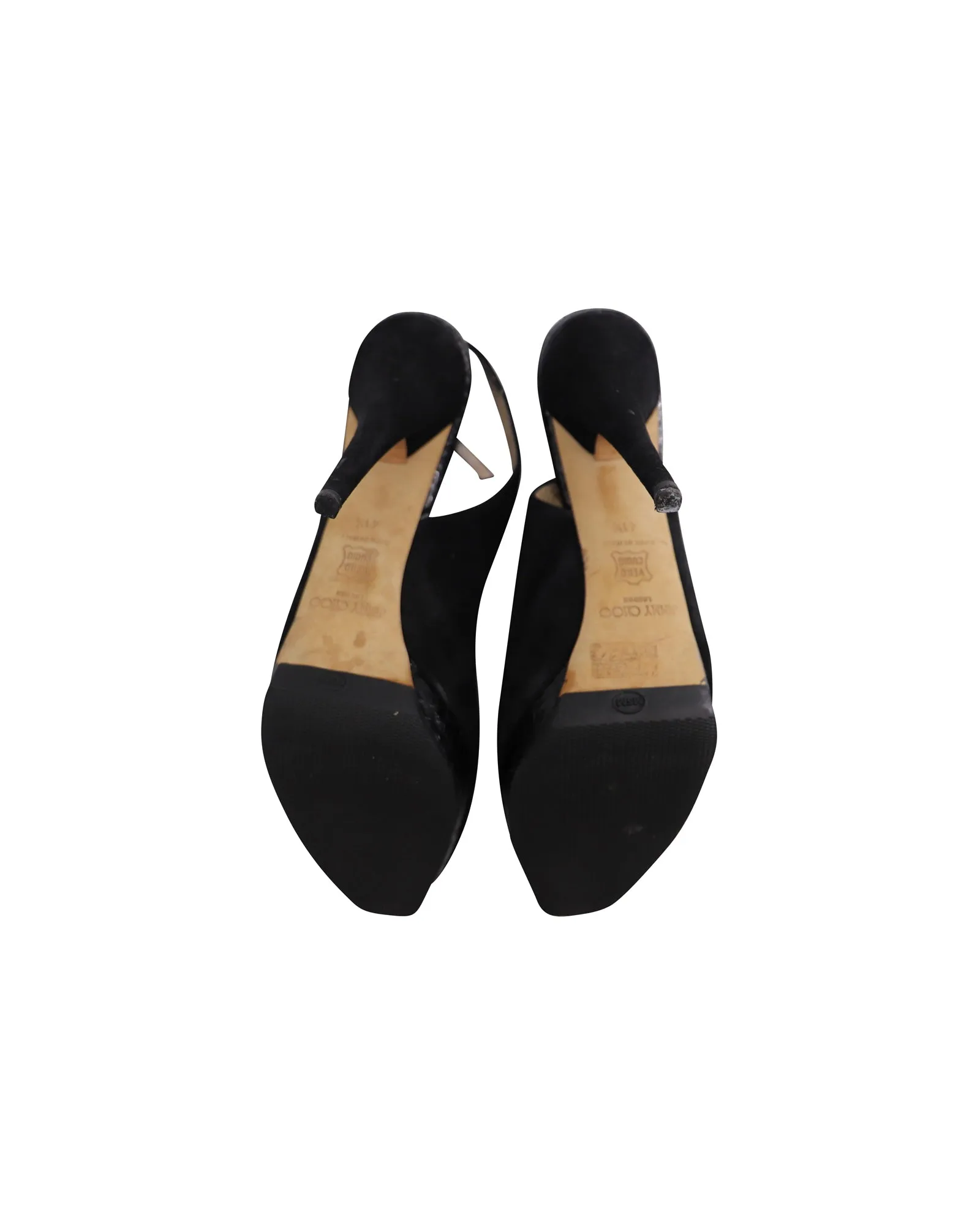 Escarpins Jimmy Choo à bouts ouverts et bride arrière en daim noir