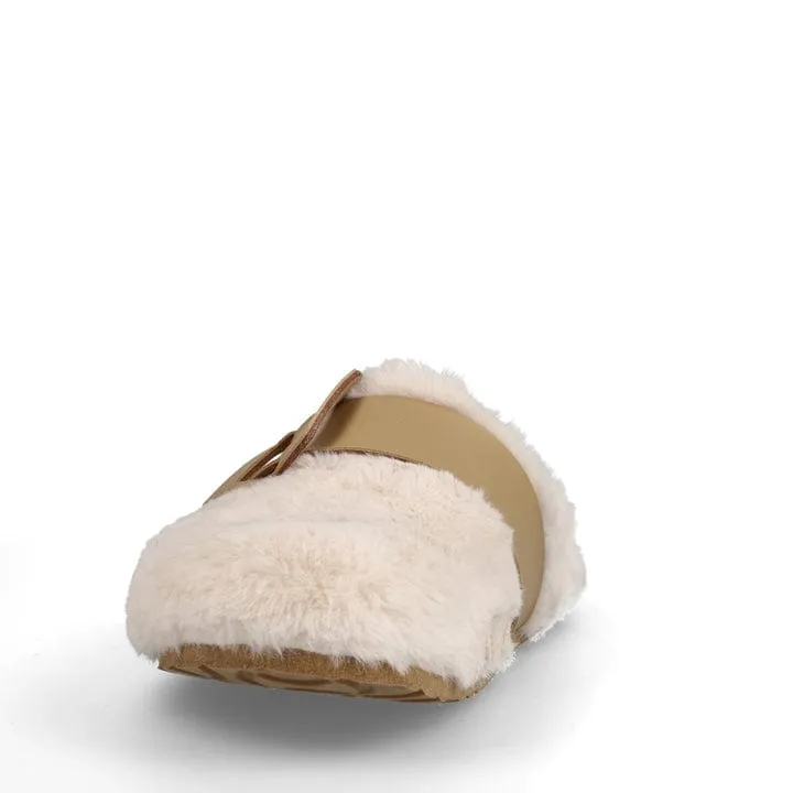 Joelina Chaussons en simili-shearling vegan pour femmes | Blanc