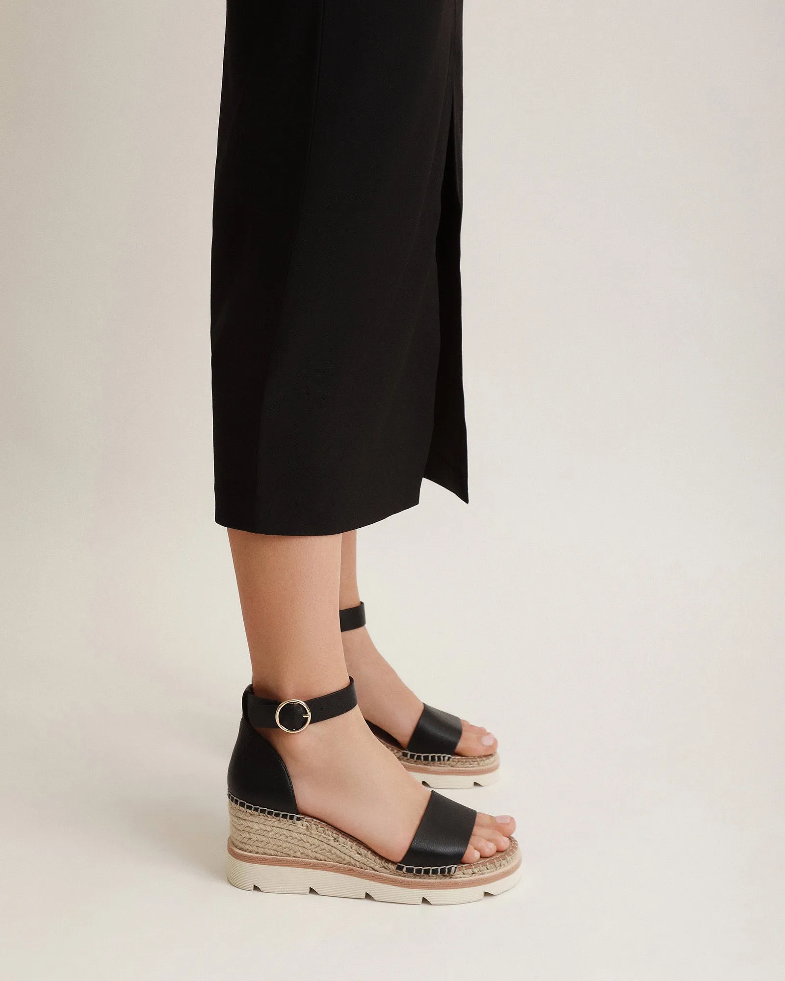 KELLY ESCARPINS À TALON MOYEN WEDGES NOIR BLANC