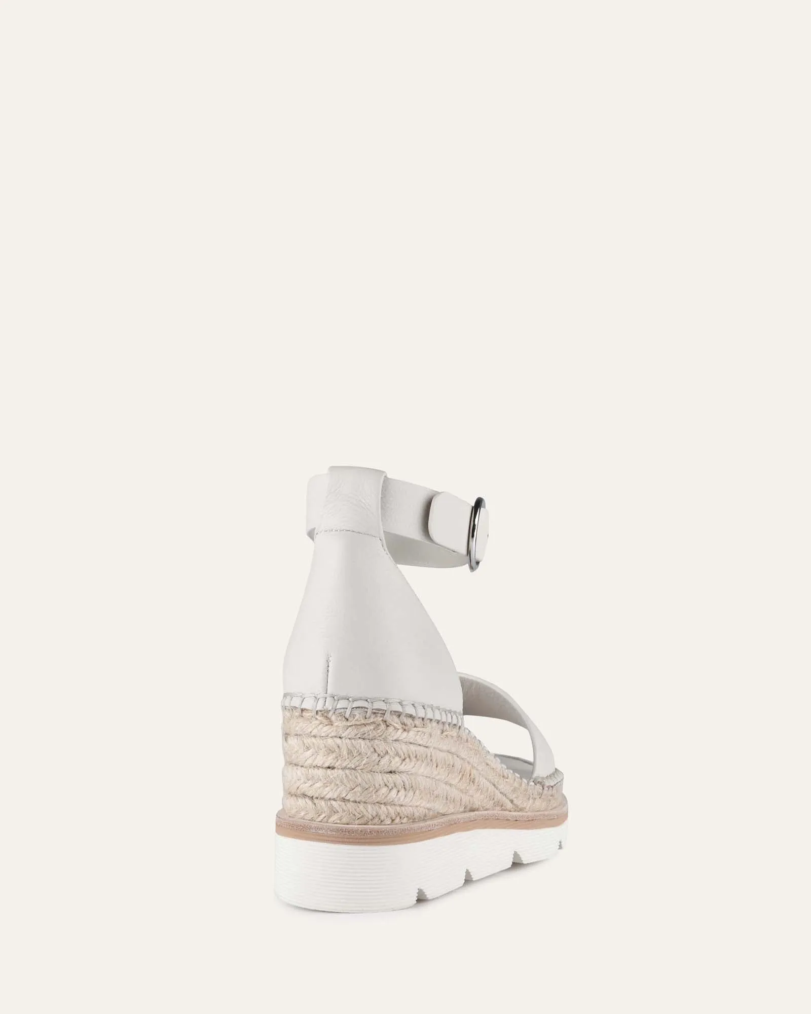 KELLY WEDGES À TALON MOYEN EN CUIR BONE