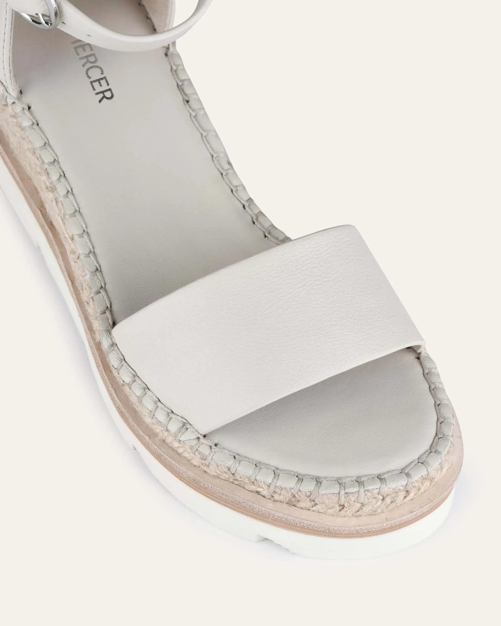 KELLY WEDGES À TALON MOYEN EN CUIR BONE