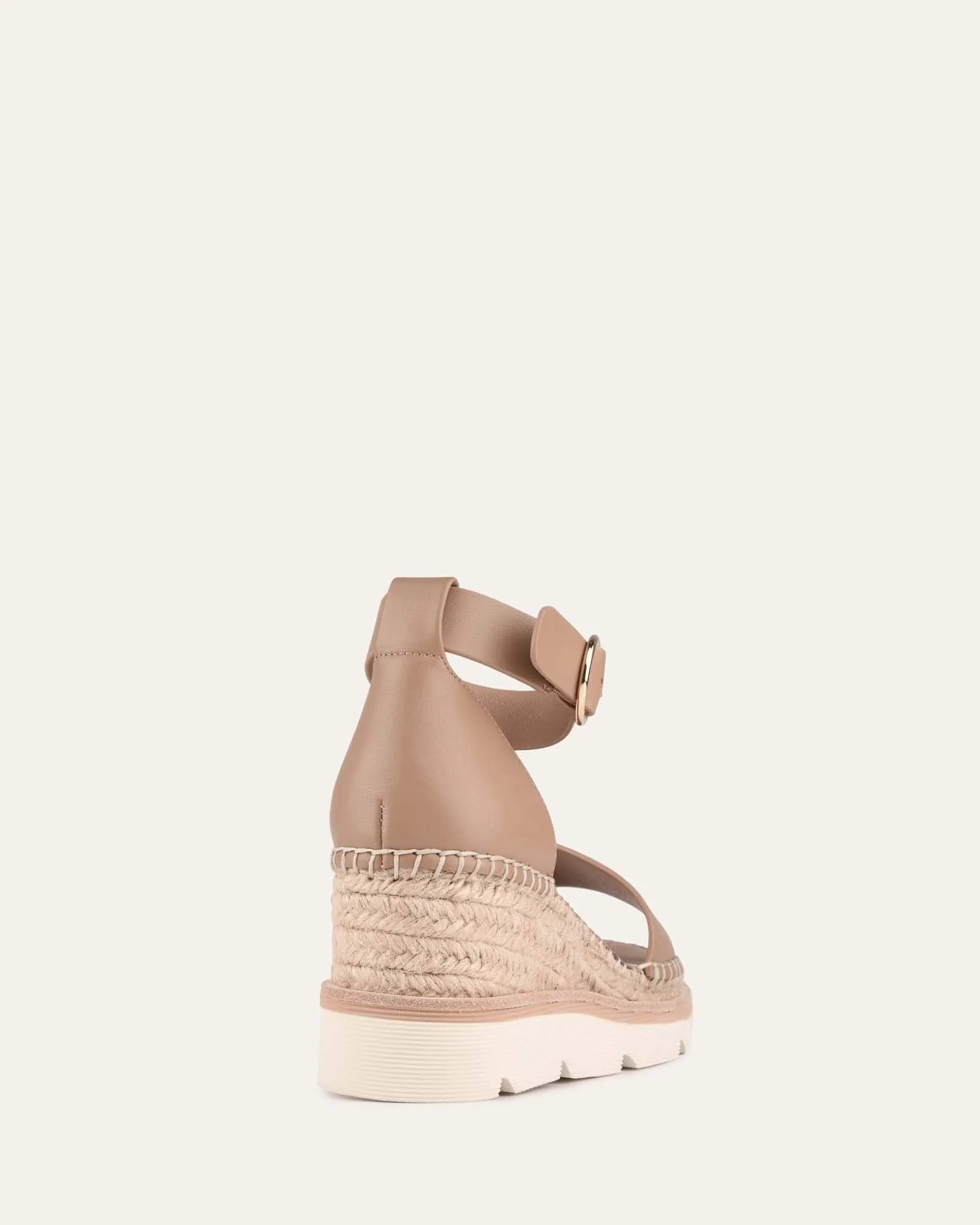 KELLY WEDGES À TALON MID EN CUIR TAN