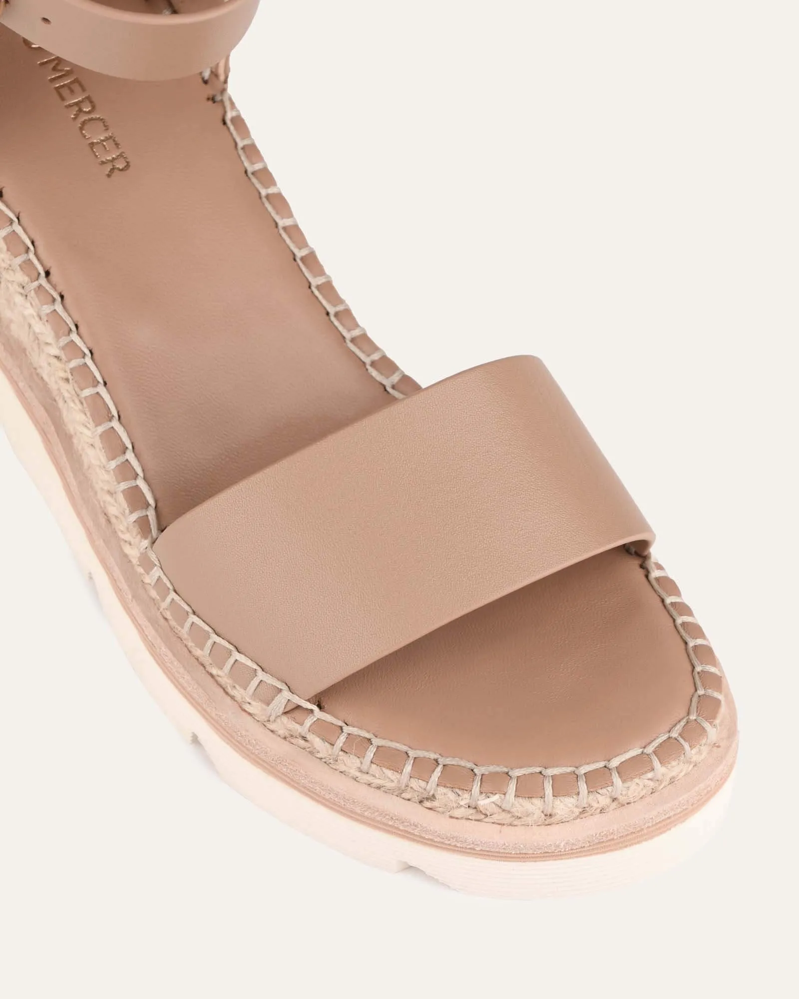 KELLY WEDGES À TALON MID EN CUIR TAN