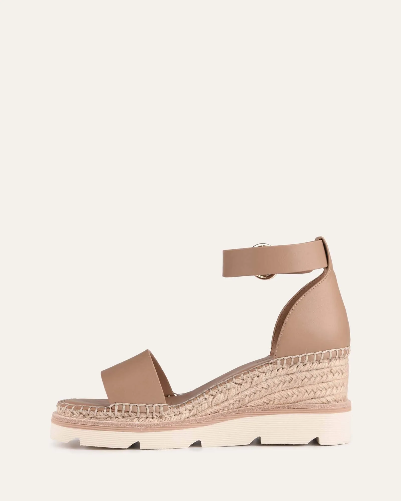KELLY WEDGES À TALON MID EN CUIR TAN