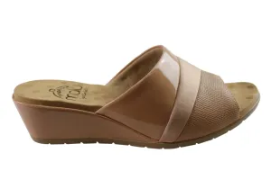 Malu Supercomfort Gracen Womens Comfort Wedge Slides Made In Brazil Malu Supercomfort Shoes
