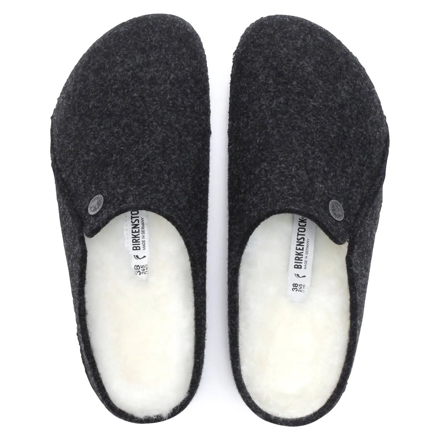 Pantoufle en peau de mouton Zermatt pour homme en anthracite
