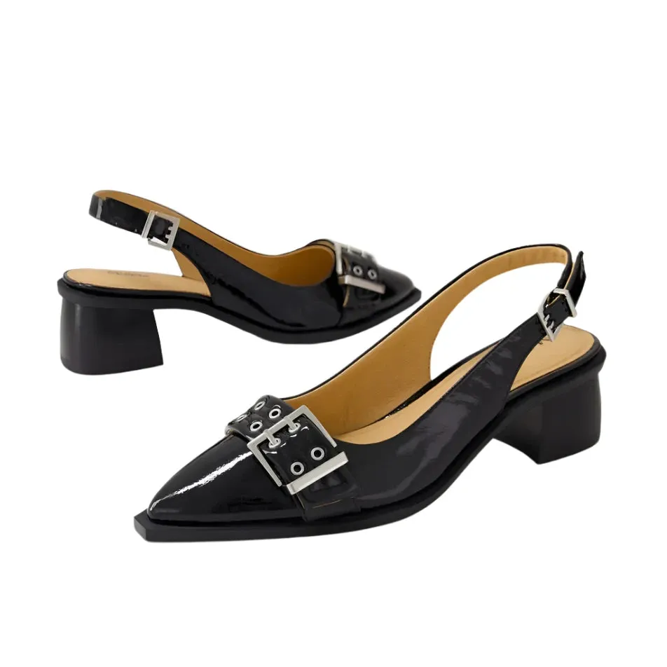 Mollini Escarpins à Talons Brillants Noirs_Mollini