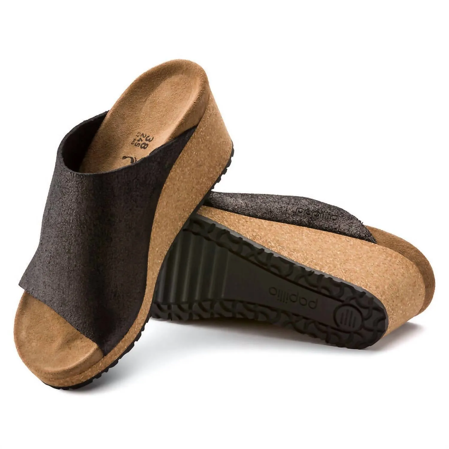Namica Wedge en Suédé Antique Lavé Noir