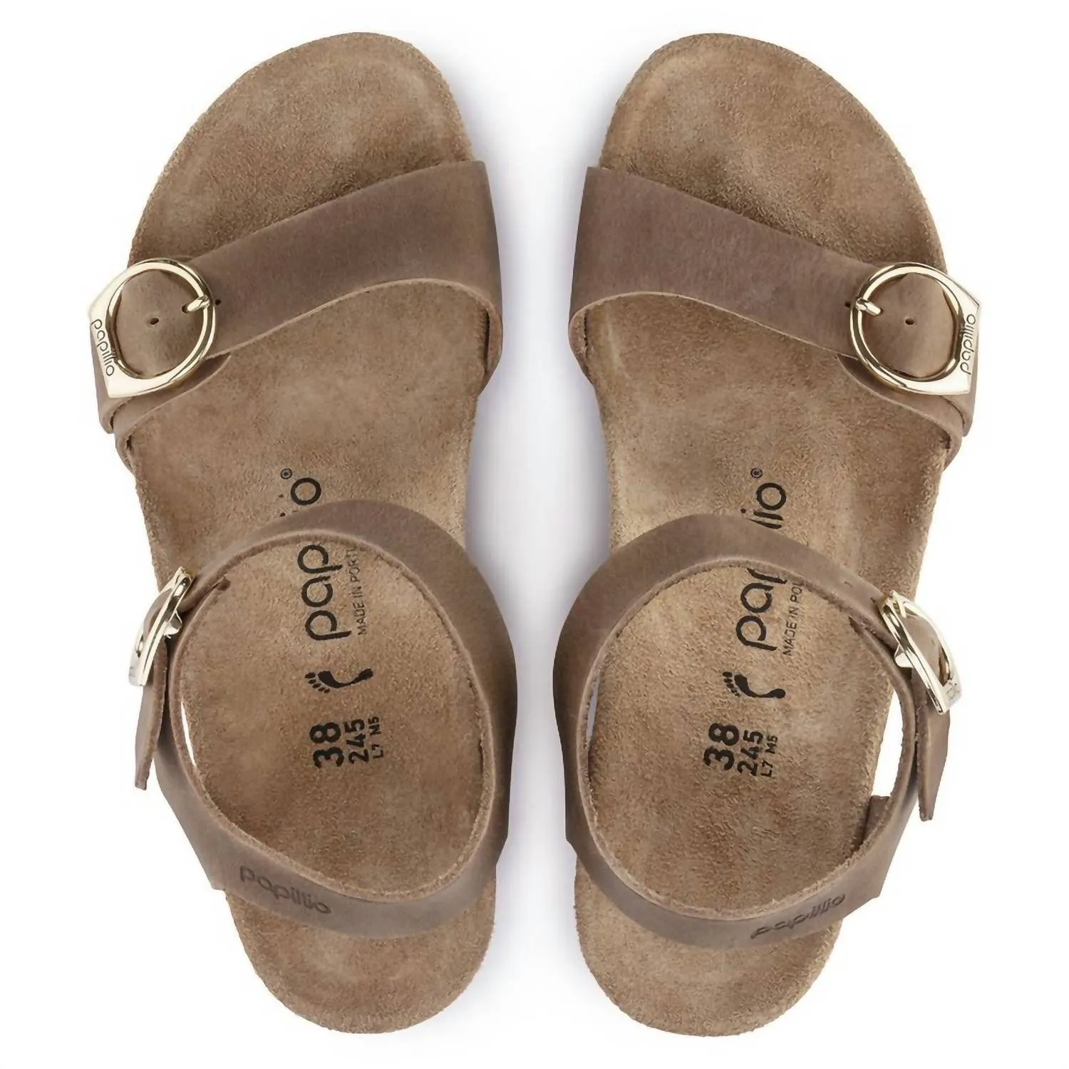 Sandale Papillio Soley à boucle annulaire - Largeur étroite en cognac