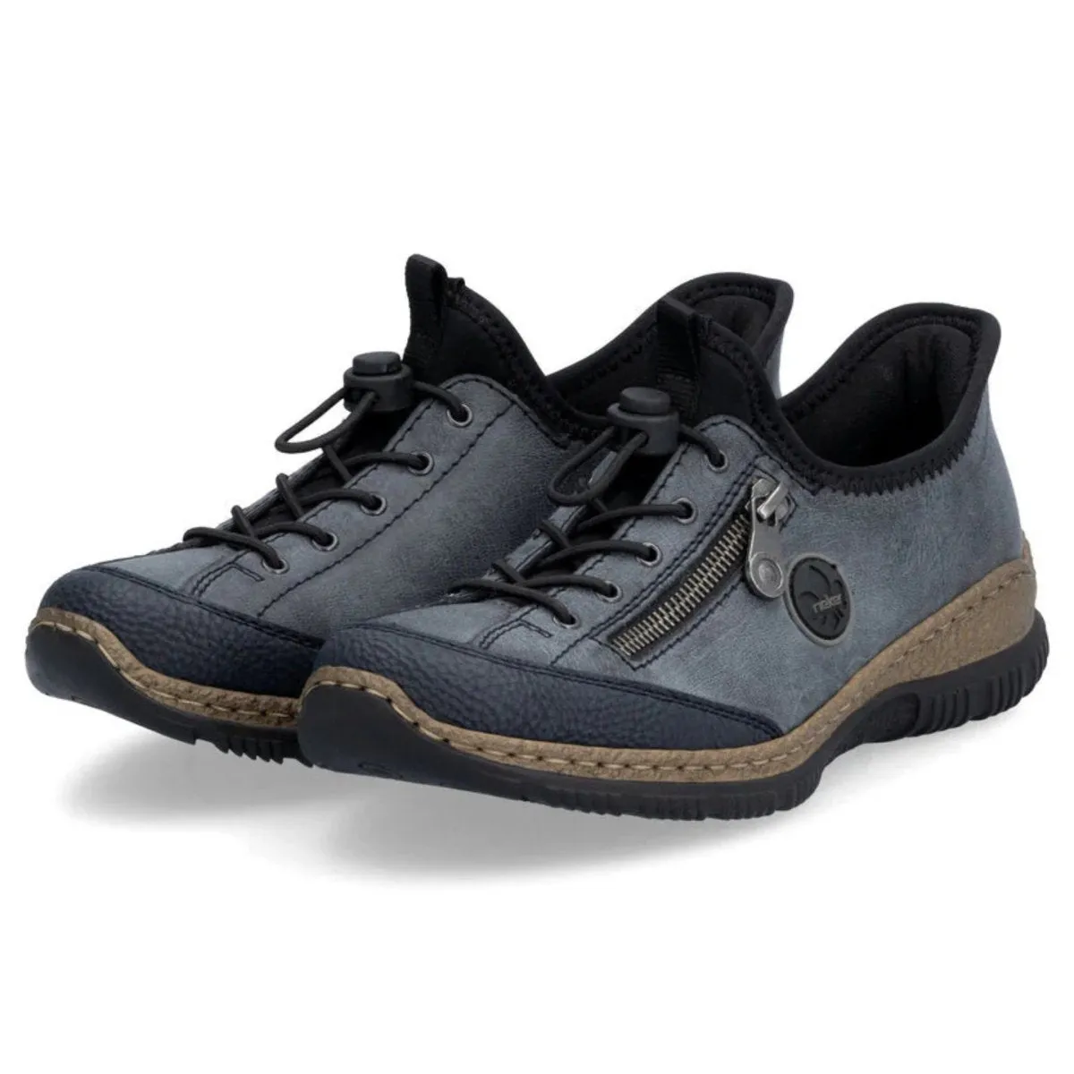 Rieker Femmes N3267-14 Kitty Pacifique/Atlantique/Noir en Cuir